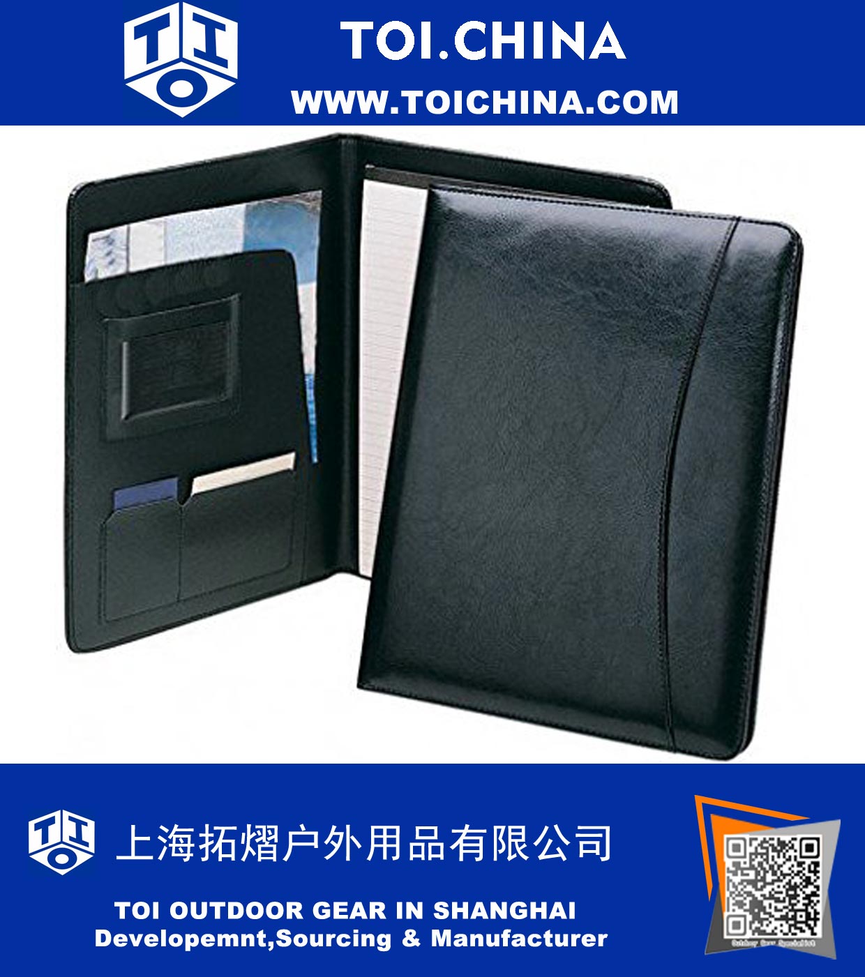 High Quality Professional Padfolio - Includes Writing Pad, Pen Loop, Card & ID Slots, and Extra Pockets