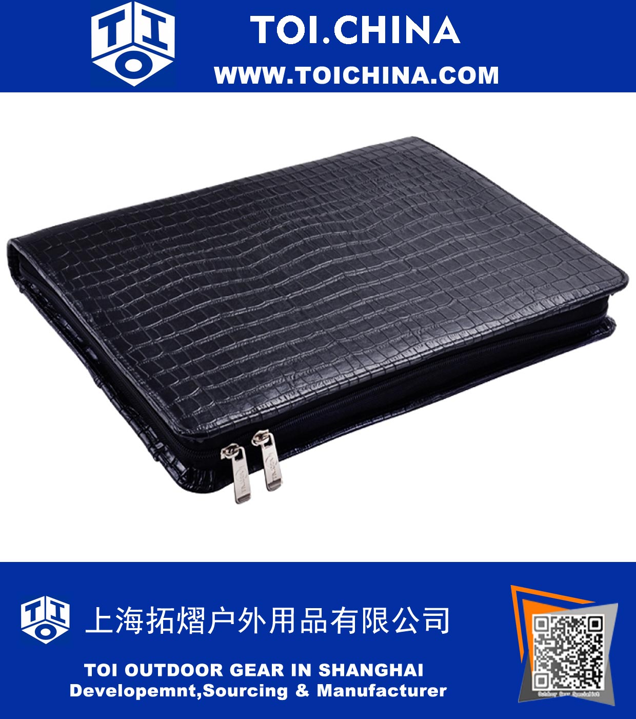 Leather Portfolio Case with clipboard 3 ring binder A4 Paper Notepad