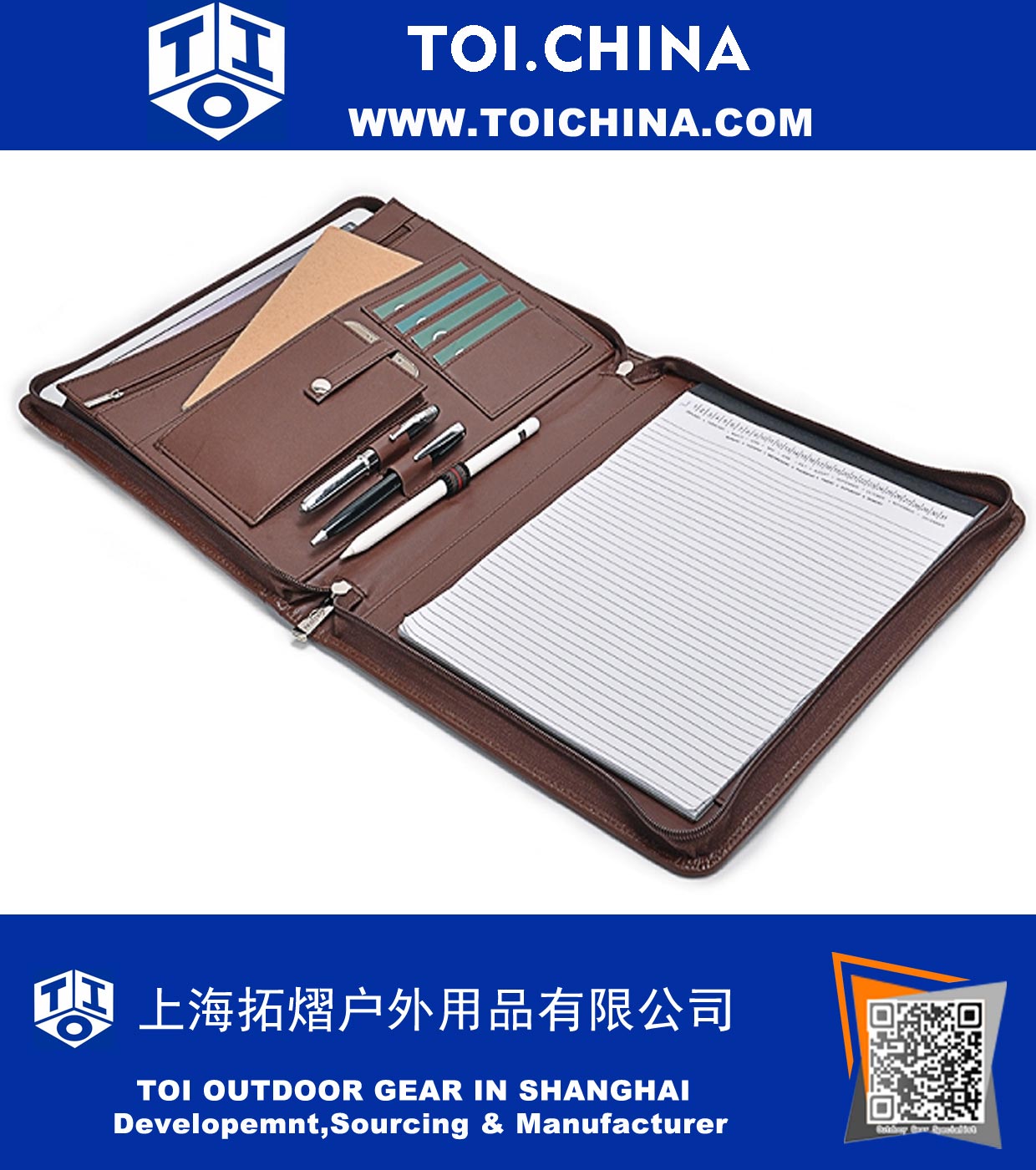Leather Writing Portfolio, Design Organizer Padfolio with Pocket and Letter Size Writing Pad