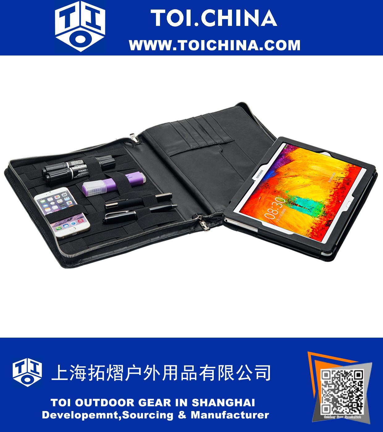 Premium Letter-Size Organizer Padfolio with Storage Grid, for Galaxy Tab / Note
