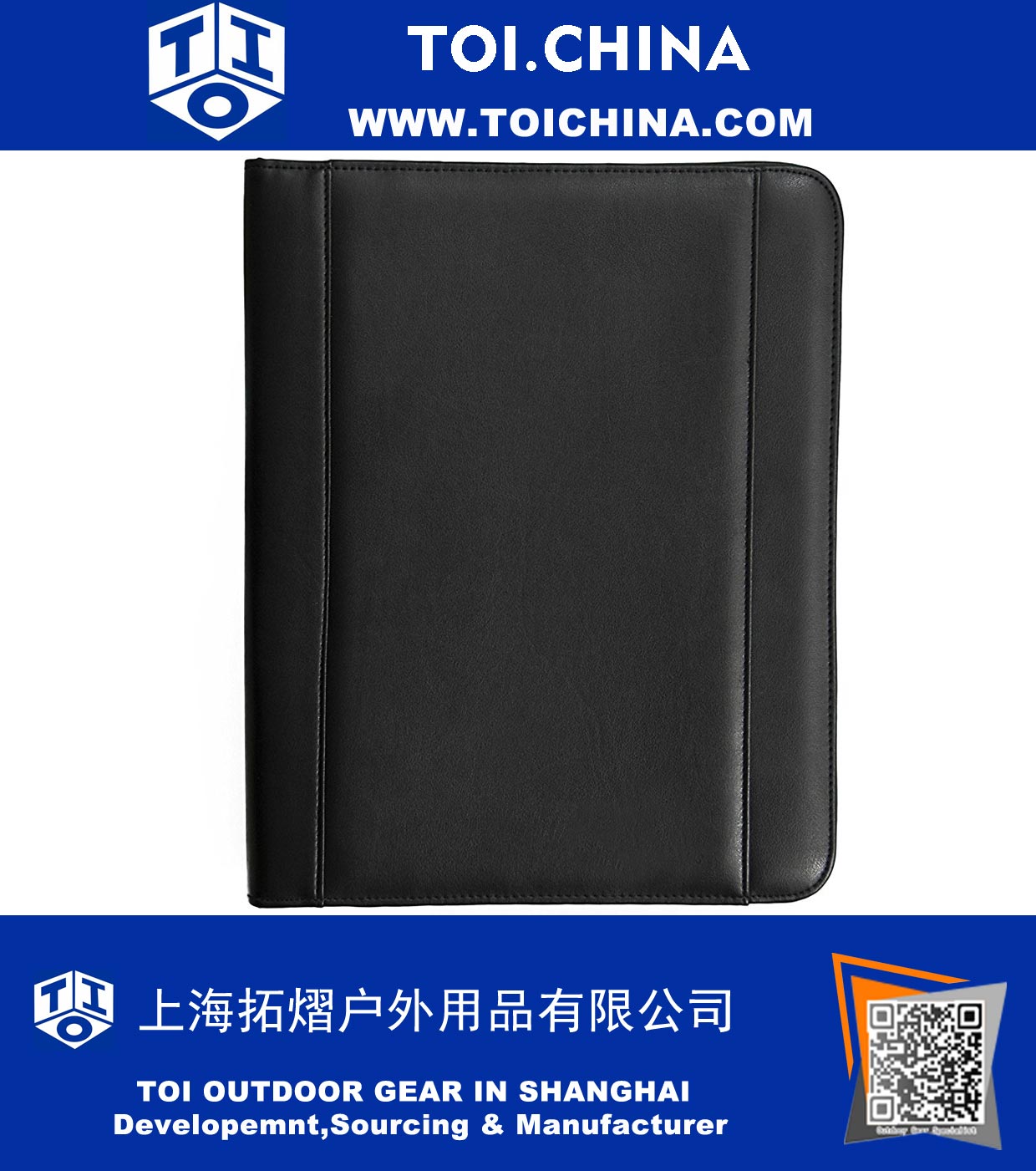 Professional Business Portfolio Padfolio Organizer With iPad Mini, Kindle or Tablet Holder, Zipper, Card Holders, Pen Holder, Document Folder, and Front Paper Holder