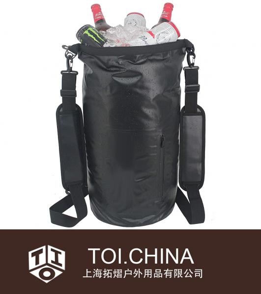 Mochila refrigerada isolada 15L Bolsa seca portátil à prova d'água flexível dobrável