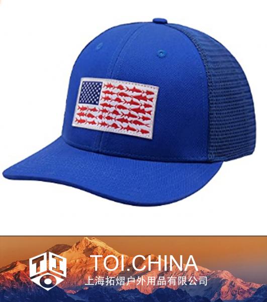 Chapeaux de camionneur de drapeau américain, chapeaux de pêche en plein air