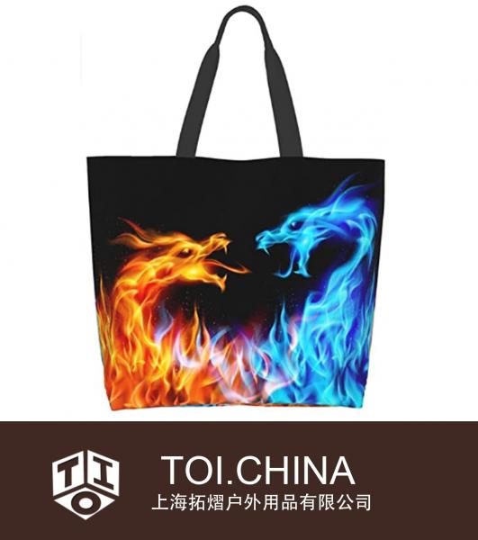 Canvas Tote Bag Casual Shoulder Bag Handbag Reusable Multipurpose Shopping Grocery Bag