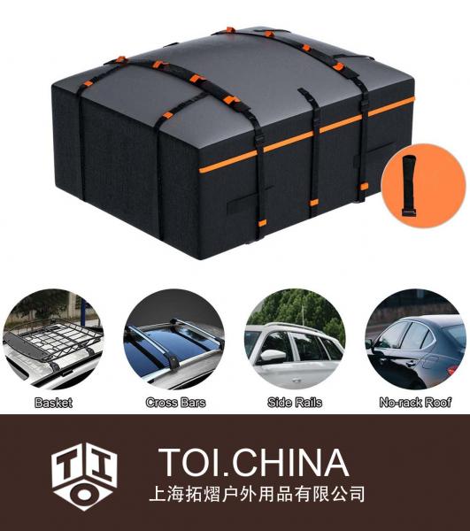 Sac de transport de cargaison de toit de voiture, sac de support de toit étanche extensible de 15 à 19 pieds cubes