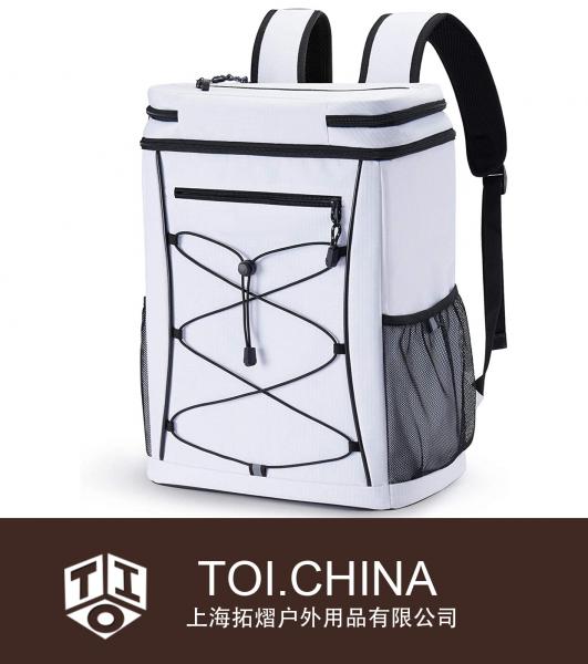 Mochila refrigerada com faixa reflexiva, bolsa térmica isolada à prova d'água 30 latas para mochila