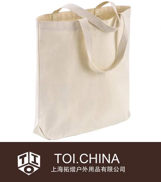Cotton Canvas Quality Tote Bags with Bottom Gusset for Promotions, Shopping, Groceries