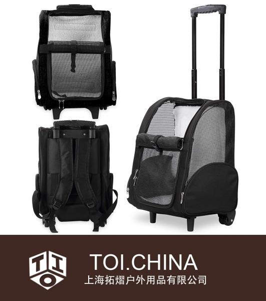 Mochila Deluxe Pet Travel Carrier com Rodas Duplas