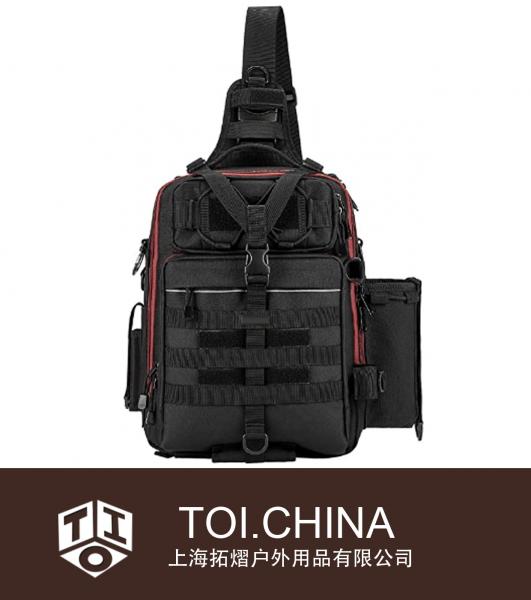 Bolsa de armazenamento para equipamento de pesca mochila de ombro ao ar livre bolsa tipo cross body sling