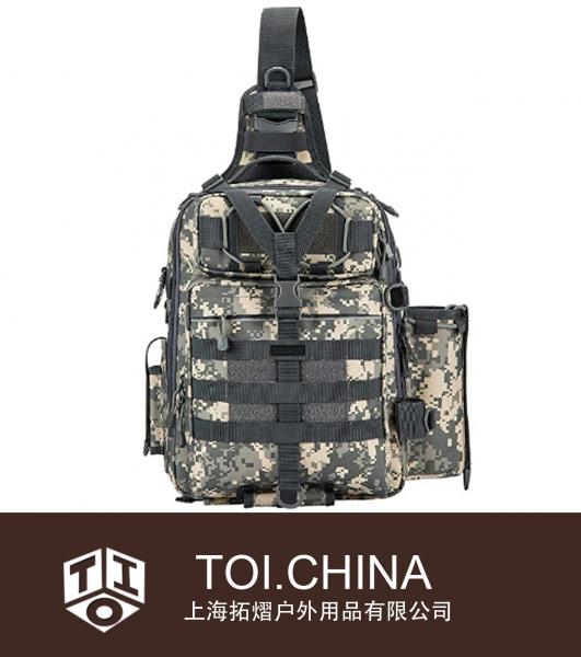 Bolsa de armazenamento para equipamento de pesca mochila de ombro ao ar livre bolsa tipo cross body sling