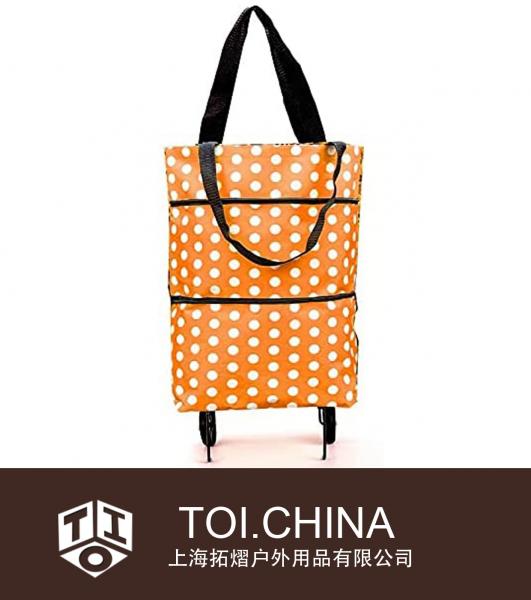 Folding Luggage Bag with Wheels Shopping Bag Trolley for Travel,Picnic, Laundry Use
