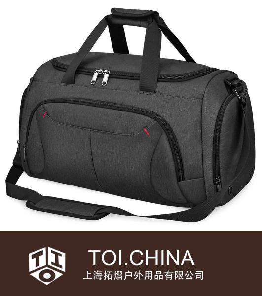 Bolsa de lona para gimnasio Bolsas deportivas grandes impermeables Bolsas de lona de viaje con compartimento para zapatos Bolsa de noche para fines de semana