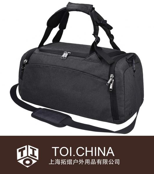 Bolsa de lona para gimnasio, bolsa de viaje impermeable para el fin de semana para hombres y mujeres, bolsa de lona, ​​mochila con compartimento para zapatos, bolsa de noche