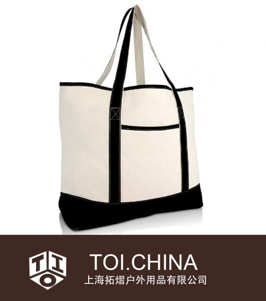 Heavy Duty Deluxe Tote Bag with Outer Pocket