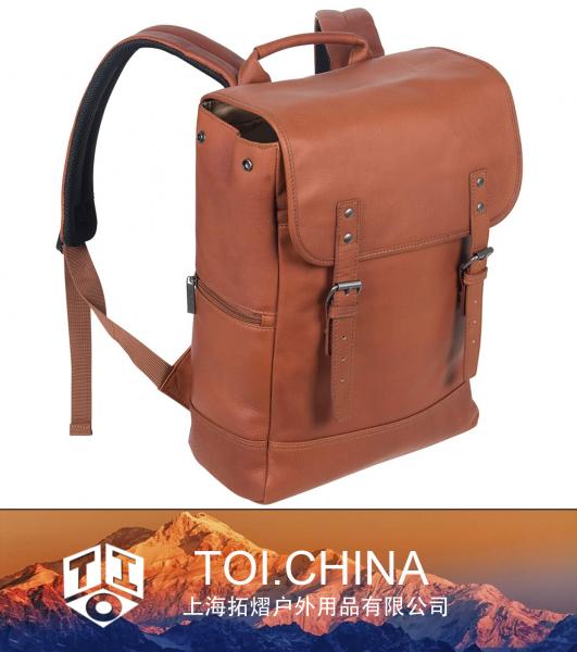 Leather Laptop Backpack