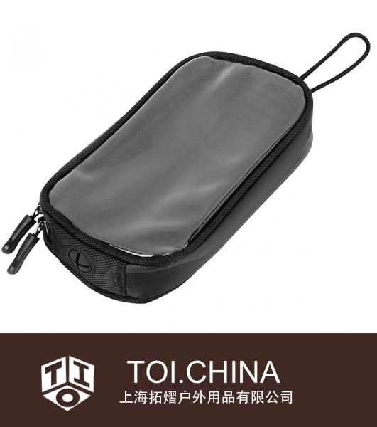 Bolsa de tanque magnético para telefone estojo de alforje de couro sintético impermeável para motocicleta com GPS