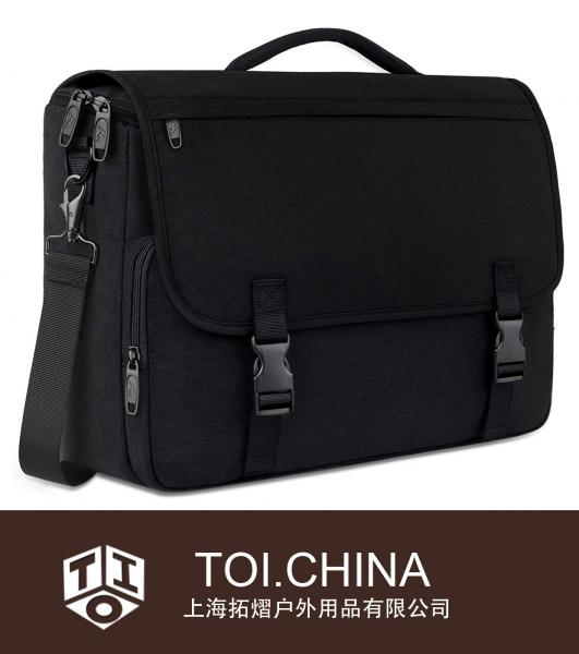 Bolsa de mensageiro para homens, pastas Bolsa leve para laptop masculino de 15,6 polegadas resistente à água e bolsas escolares