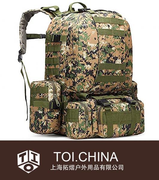 Mochila tática militar bolsa Molle removível, bolsa de viagem de sobrevivência para assalto