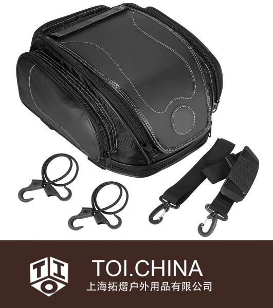 Asiento de motocicleta Bolsa trasera Moto Ciclismo Viaje Bolsa de equipaje trasera Impermeable PU Mochila de cuero