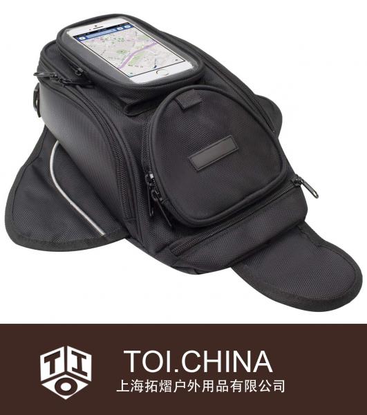 Bolsa de depósito de motocicleta, Bolsa de motocicleta negra con sillín Oxford, Bolsa magnética universal fuerte