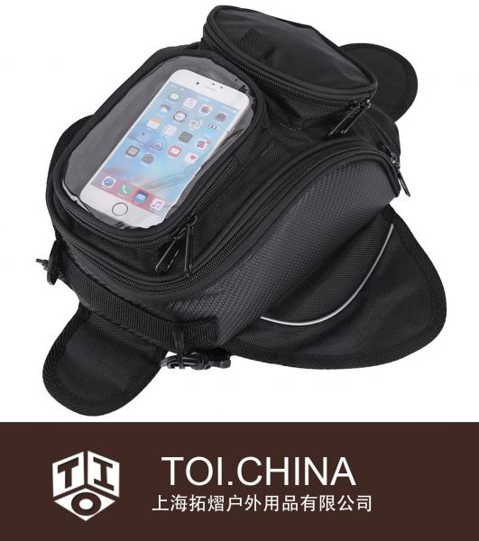 Bolsa para tanque de motocicleta, preto magnético forte universal à prova d'água para motocicleta, gás e óleo, bolsa para tanque de combustível