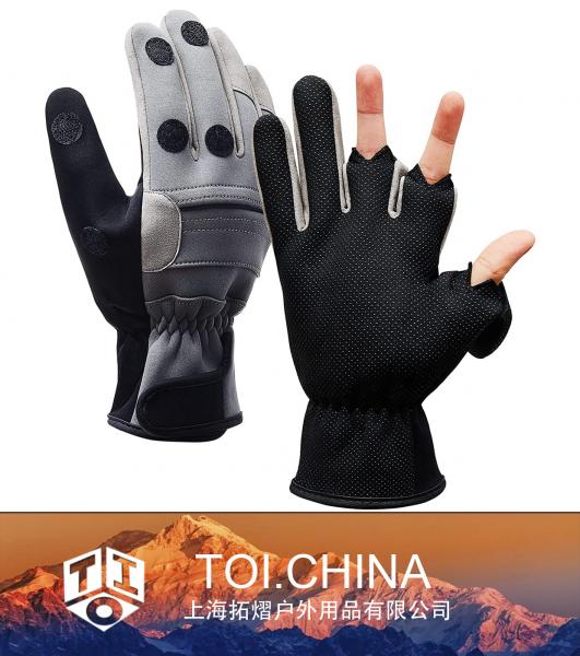Neoprene Fishing Gloves, Anti-Slip Ice Fishing Gloves