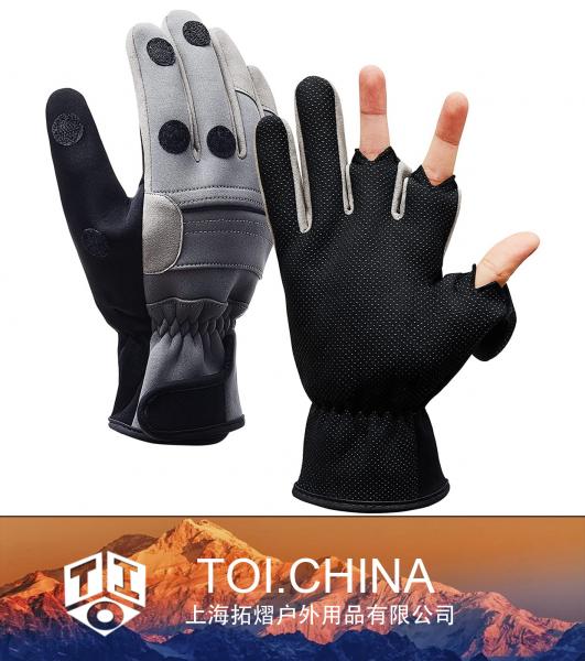 Guantes de pesca de neopreno, Guantes de pesca en hielo antideslizantes