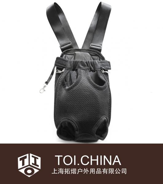 Mochila para transporte de mascotas, patas ajustables para perros pequeños y gatos, mochila de viaje frontal, fácil de ajustar para senderismo, acampada, bolsa de viaje