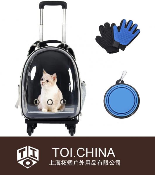 Pet Carrier Backpack Removeable Trolley, Waterproof Airline-Approved Backpack Carrier