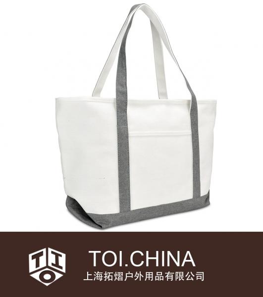 Premium 24 oz. Cotton Canvas Shopping Tote Bag