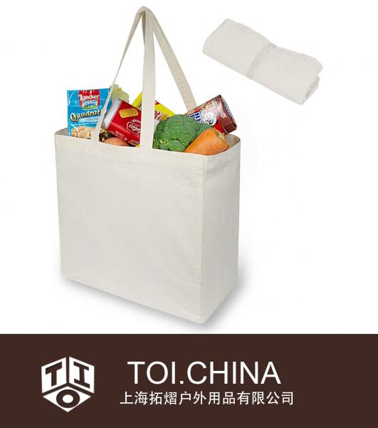 Reusable Grocery Shopping totes, Foldable Canvas Bags
