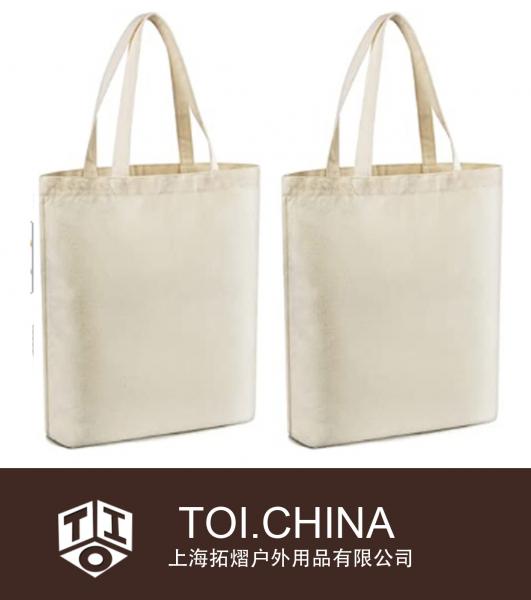 Reusable Large Canvas Tote Bags, Blank Multi-purpose Canvas Bags