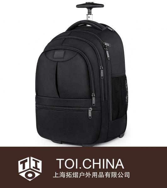 Rolling Backpack,Waterproof Wheeled Travel Backpack, Laptop Backpack