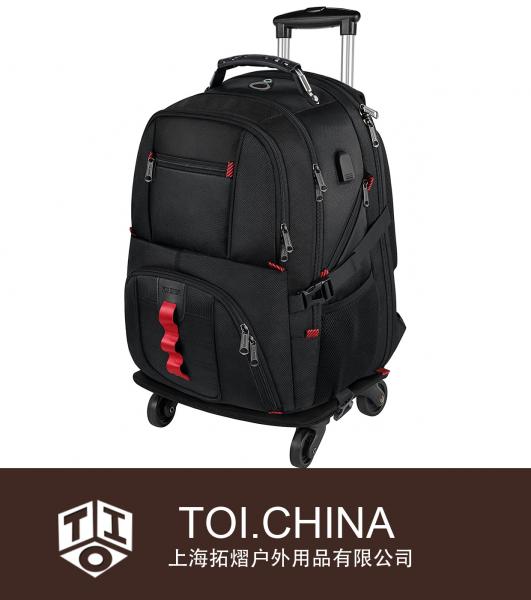 Rolling Backpack, Wheel Backpack, Wheeled Roller Computer Rucksack