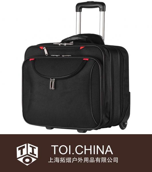 Rolling Briefcase Rolling Laptop Bag Computer Case with Wheels Spinner Mobile Office Carry On Luggage