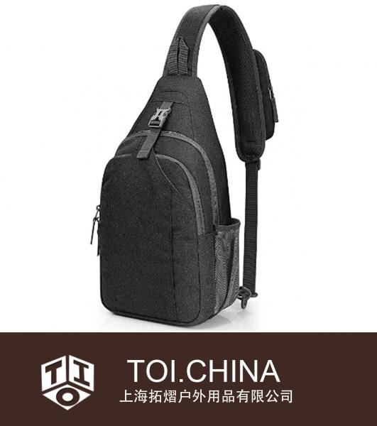 Sling Bag RFID Bloqueo Sling Mochila Crossbody Bolsa de pecho Mochila para viajes de senderismo