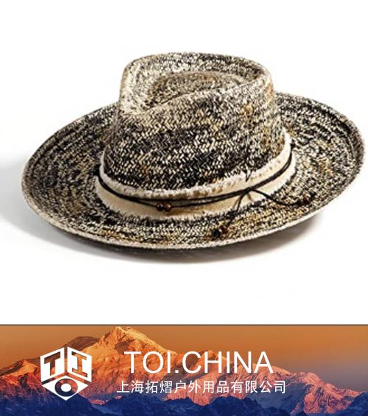Chapéus de palha, chapéus do Panamá, chapéus de sol de praia de rancheiro