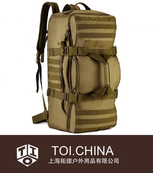 Bolsa de lona de viaje multifuncional táctica Mochila de camping Equipaje al aire libre Paquete de asalto de lona militar