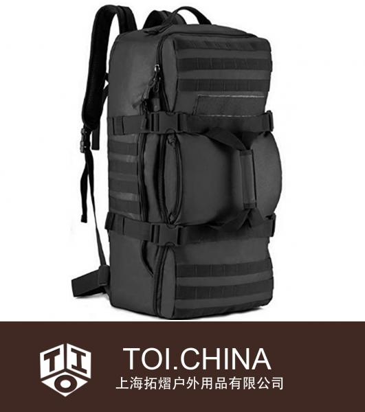 Bolsa de lona de viaje multifuncional táctica Mochila de camping Equipaje al aire libre Paquete de asalto de lona militar