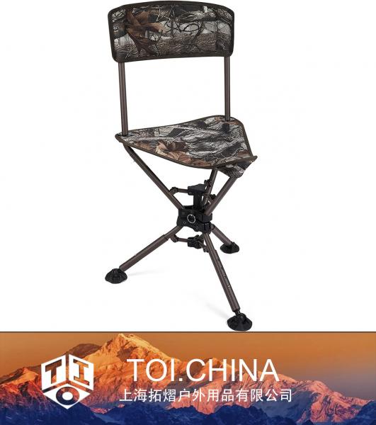 Chaise de chasse pivotante sur trépied, chaise aveugle camo pliante