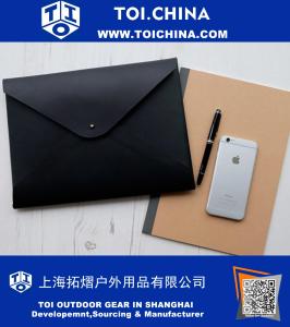 A4 Leather Document Portfolio Case Letter Folder Holder - Black Custom Personalized