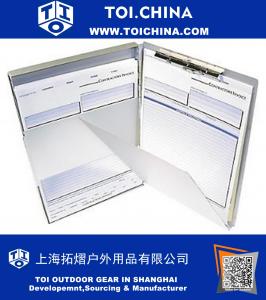 Suportes de formulários de alumínio com compartimento de armazenamento; 8-1 / 2 x 12 polegadas, abertura lateral