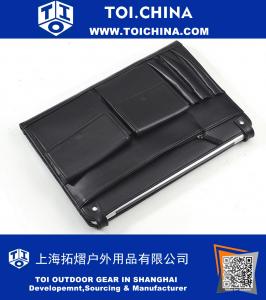 Black Leather Apple MacBook Clutch Carrying Case With iPad and iPhone Pockets