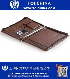 Classic Leather Organizer 3-Ring Padfolio for Letter / A4 Paper