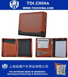 Kompaktes Organizer Padfolio aus Leder für A5 Notizblock und Tablet