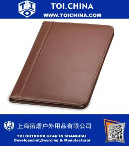 Contrast Stitch Leather Portfolio, 8.5 inch x 11 inch Writing Pad