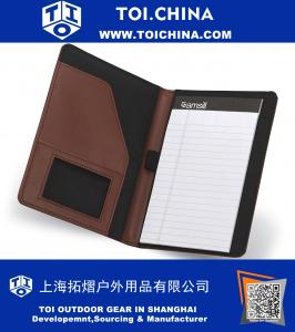 Contrast Stitch Leather Portfolio, Junior Size, 5 inch x 8 inch Writing Pad