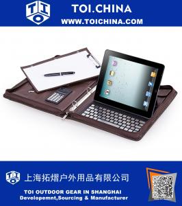 Deluxe 3-Ring / 4-Ring Binder Folio mit Bluetooth-Tastatur für iPad Air 2, Letter A4 Papier