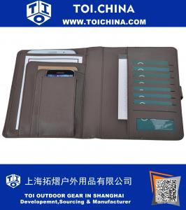 Pasta Deluxe Leather Ticket, Passaporte, Telefone e Tablet Travel Organizer