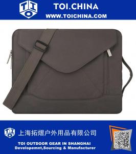 Envelope Nylon Fabric Sleeve Case Cover Bag with Shoulder Strip for 13-13.3 Inch MacBook Pro, MacBook Air, Notebook, Gray